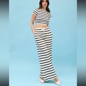 FROM PARIS FRANCE Striped Women's Wide-Leg Pants